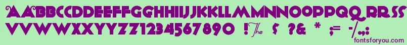 Czcionka ANAGRAM – fioletowe czcionki na zielonym tle