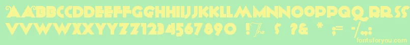 Fonte ANAGRAM – fontes amarelas em um fundo verde