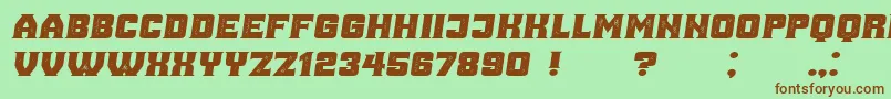 Fonte AnaGrunged Italic – fontes marrons em um fundo verde