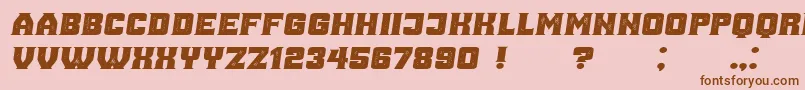 AnaGrunged Italic Font – Brown Fonts on Pink Background