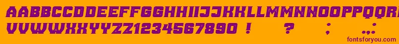フォントAnaGrunged Italic – オレンジの背景に紫のフォント