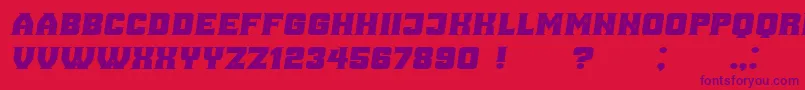Fonte AnaGrunged Italic – fontes roxas em um fundo vermelho