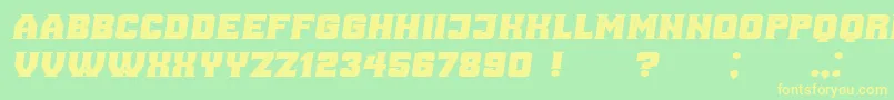 AnaGrunged Italic-fontti – keltaiset fontit vihreällä taustalla
