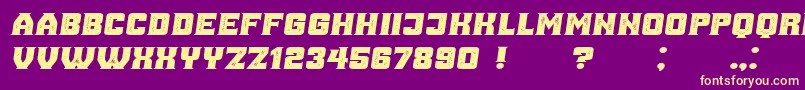 AnaGrunged Italic Font – Yellow Fonts on Purple Background