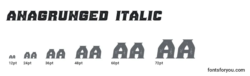 Размеры шрифта AnaGrunged Italic