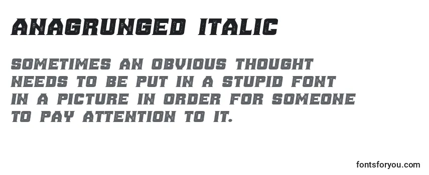 Przegląd czcionki AnaGrunged Italic
