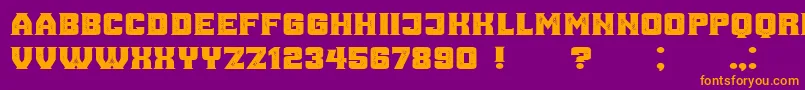 AnaGrunged Font – Orange Fonts on Purple Background