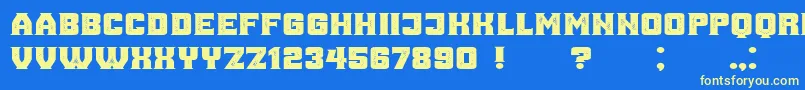 AnaGrunged Font – Yellow Fonts on Blue Background