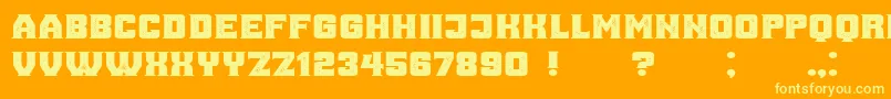 Fonte AnaGrunged – fontes amarelas em um fundo laranja
