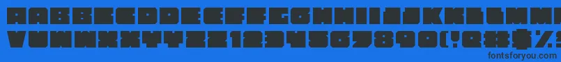 anakefka Font – Black Fonts on Blue Background