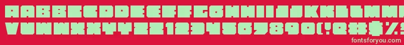 anakefka Font – Green Fonts on Red Background