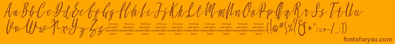 MollucaItalicFree Font – Brown Fonts on Orange Background