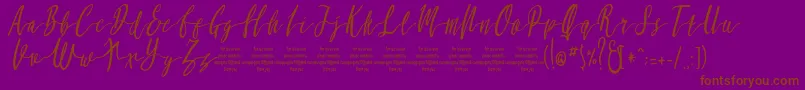 MollucaItalicFree Font – Brown Fonts on Purple Background