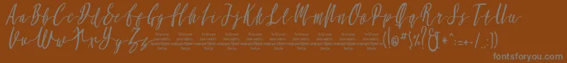 MollucaItalicFree Font – Gray Fonts on Brown Background