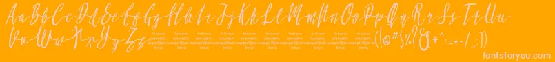 MollucaItalicFree-Schriftart – Rosa Schriften auf orangefarbenem Hintergrund