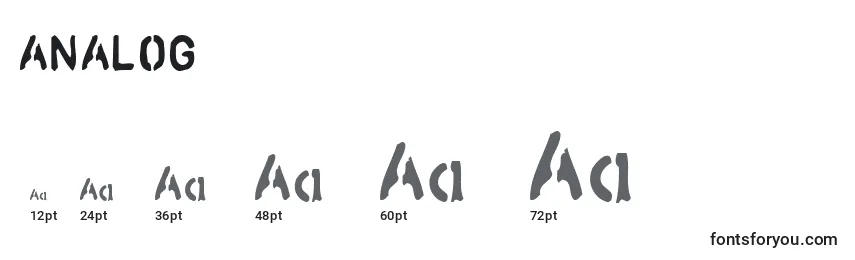 Размеры шрифта ANALOG (119481)