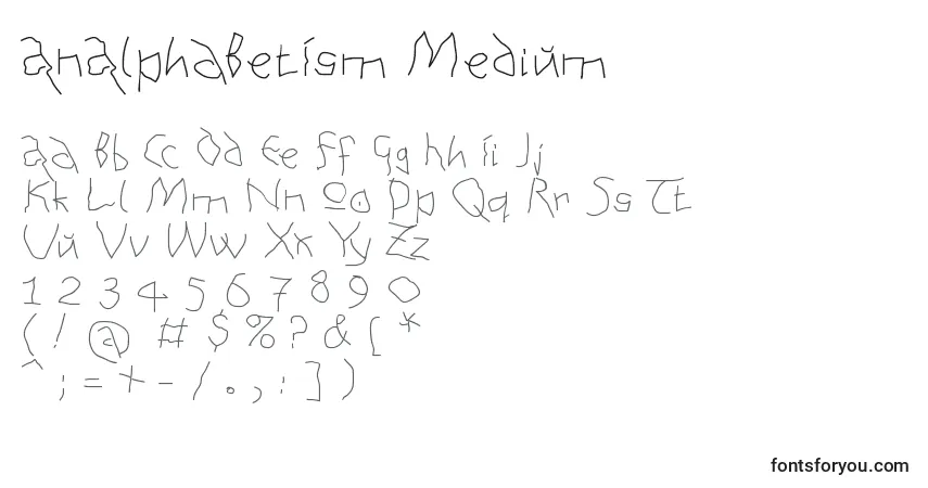 Czcionka AnAlphaBetIsm Medium – alfabet, cyfry, specjalne znaki