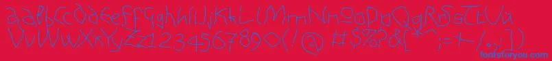AnAlphaBetIsm Medium Font – Blue Fonts on Red Background