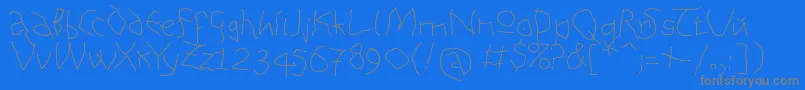 AnAlphaBetIsm Medium-Schriftart – Graue Schriften auf blauem Hintergrund