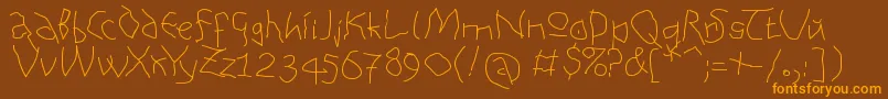 Fonte AnAlphaBetIsm Medium – fontes laranjas em um fundo marrom