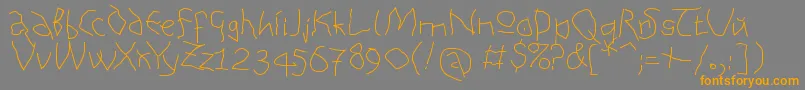 AnAlphaBetIsm Medium-Schriftart – Orangefarbene Schriften auf grauem Hintergrund