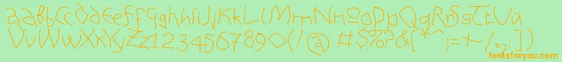 AnAlphaBetIsm Medium Font – Orange Fonts on Green Background