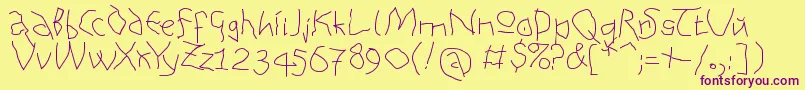 AnAlphaBetIsm Medium Font – Purple Fonts on Yellow Background