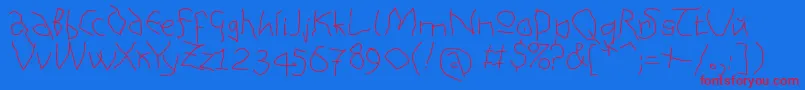 AnAlphaBetIsm Medium Font – Red Fonts on Blue Background