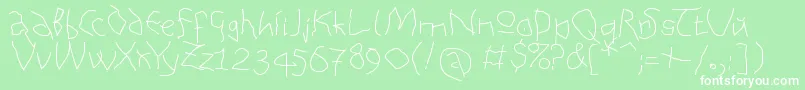 AnAlphaBetIsm Medium Font – White Fonts on Green Background