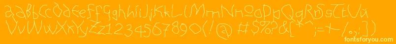 AnAlphaBetIsm Medium-Schriftart – Gelbe Schriften auf orangefarbenem Hintergrund