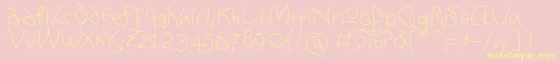 AnAlphaBetIsm Medium Font – Yellow Fonts on Pink Background