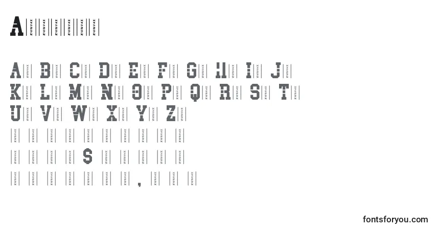 Fuente Analyst - alfabeto, números, caracteres especiales