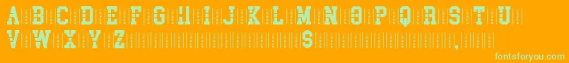 Analyst Font – Green Fonts on Orange Background