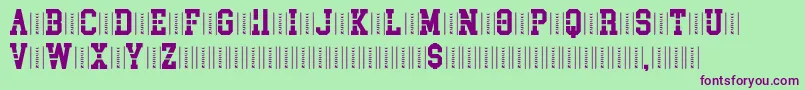 Analyst Font – Purple Fonts on Green Background