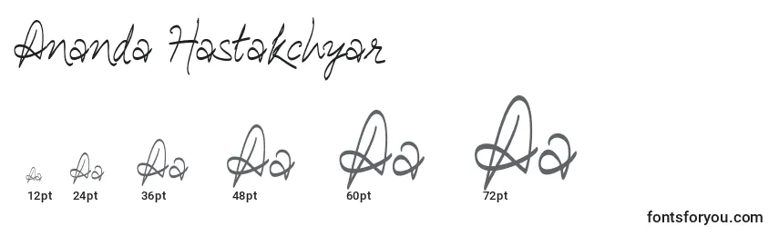 Ananda Hastakchyar Font Sizes
