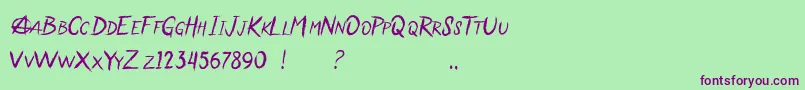 Anarchaos Font – Purple Fonts on Green Background