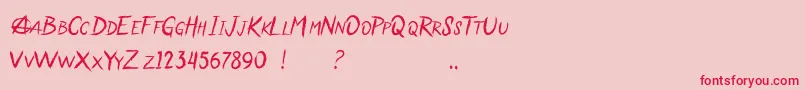 Anarchaos Font – Red Fonts on Pink Background