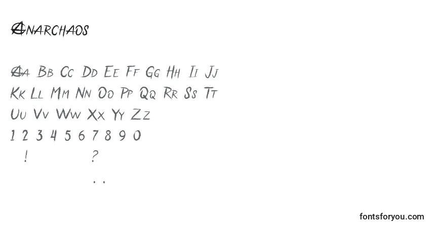 Шрифт Anarchaos (119487) – алфавит, цифры, специальные символы