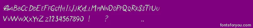 Anarchaos Font – Green Fonts on Purple Background
