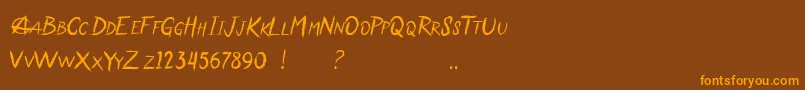 Anarchaos Font – Orange Fonts on Brown Background