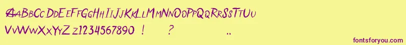 Anarchaos Font – Purple Fonts on Yellow Background