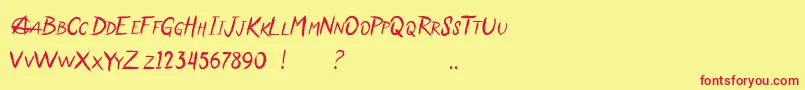 Шрифт Anarchaos – красные шрифты на жёлтом фоне