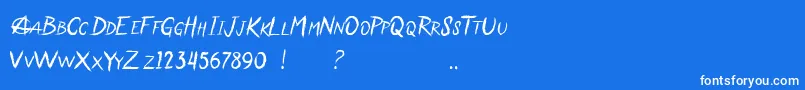 フォントAnarchaos – 青い背景に白い文字
