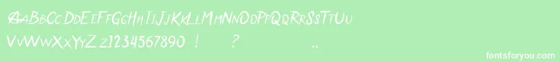 Anarchaos Font – White Fonts on Green Background