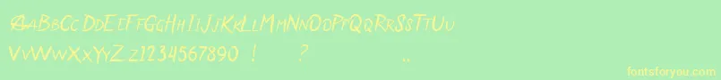 Anarchaos Font – Yellow Fonts on Green Background