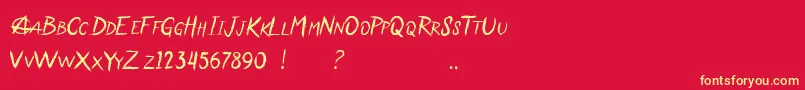 Anarchaos Font – Yellow Fonts on Red Background