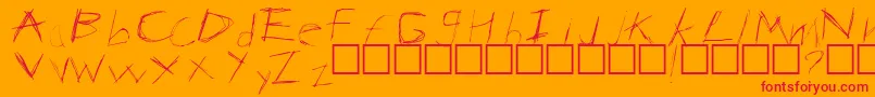 Anarchy-Schriftart – Rote Schriften auf orangefarbenem Hintergrund