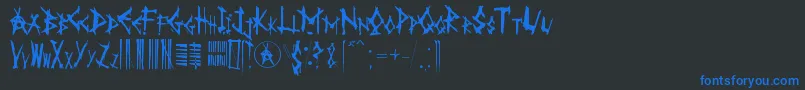 AnarK Font – Blue Fonts on Black Background
