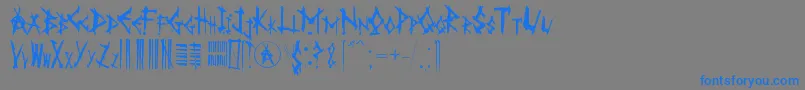 Fonte AnarK – fontes azuis em um fundo cinza