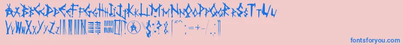 AnarK Font – Blue Fonts on Pink Background